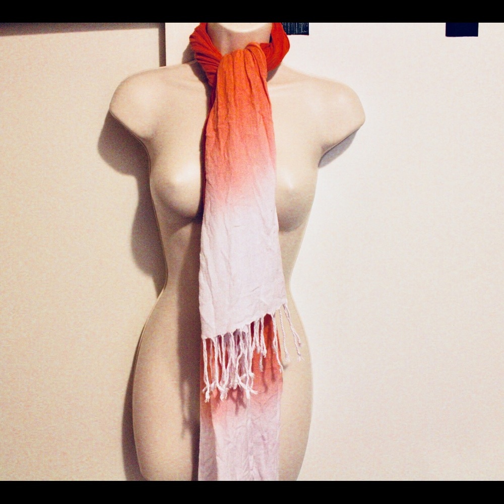 Orange and white scarf
